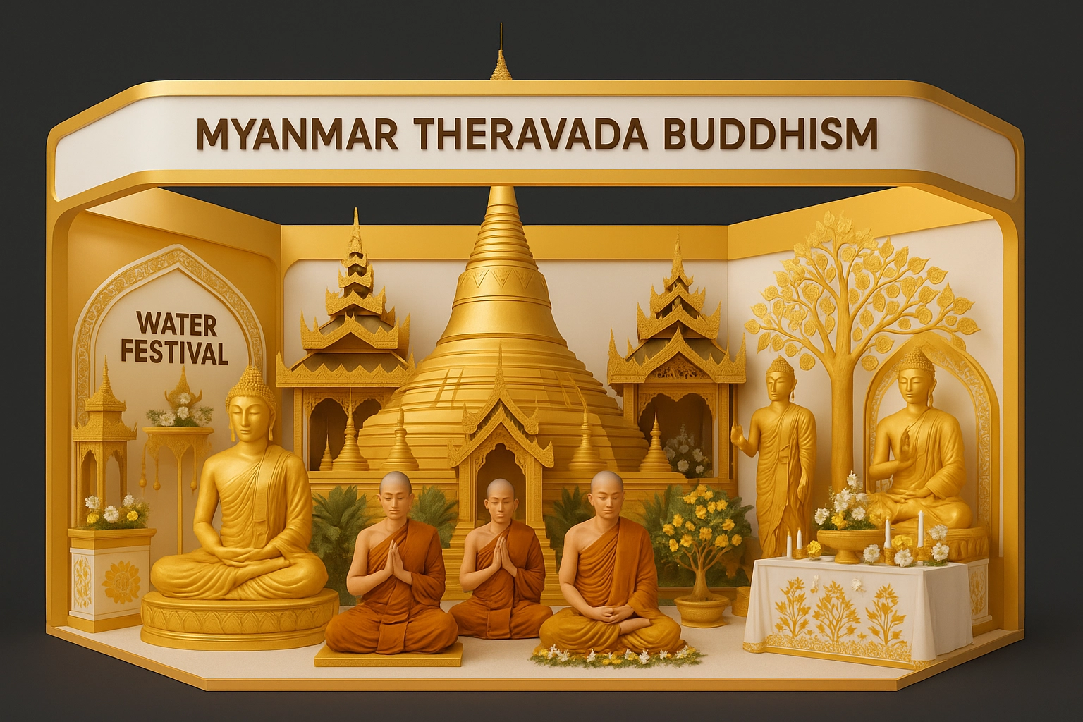 Myanmar Theravada Buddhism Pavilion
