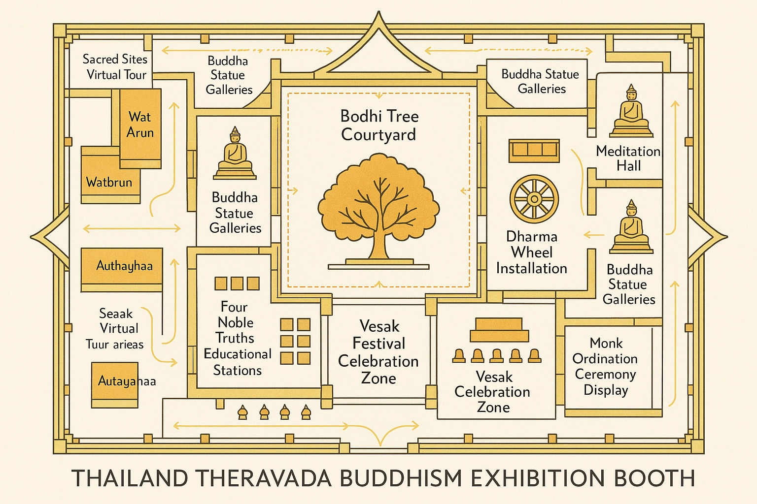 Thai Theravada Buddhism Exhibition Display